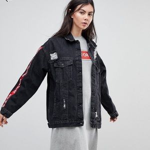 ASOS (Kubban) Tape Arm Oversized Denim Jacket